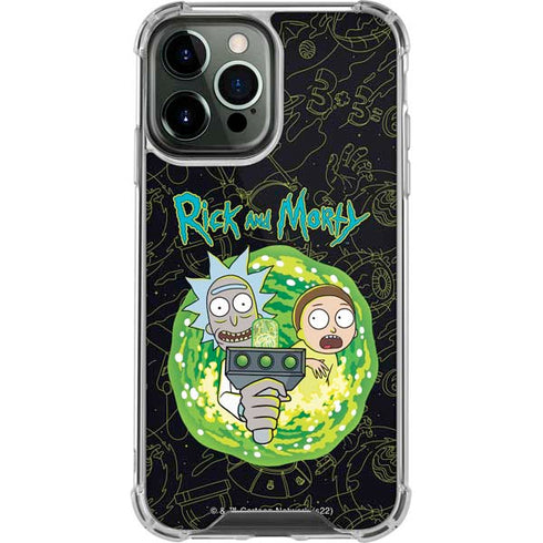 Adult Swim Rick and Morty Portal Travel iPhone 13 Pro Max Clear Case