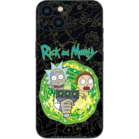 Adult Swim Rick and Morty Portal Travel iPhone 13 Skin