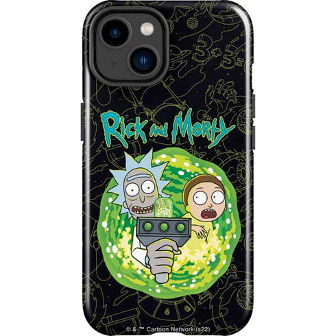 Adult Swim Rick and Morty Portal Travel iPhone 14 Plus Impact Case