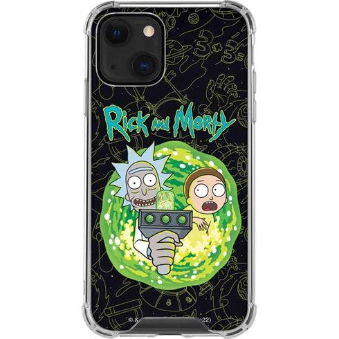 Adult Swim Rick and Morty Portal Travel iPhone 15 Plus Clear Case