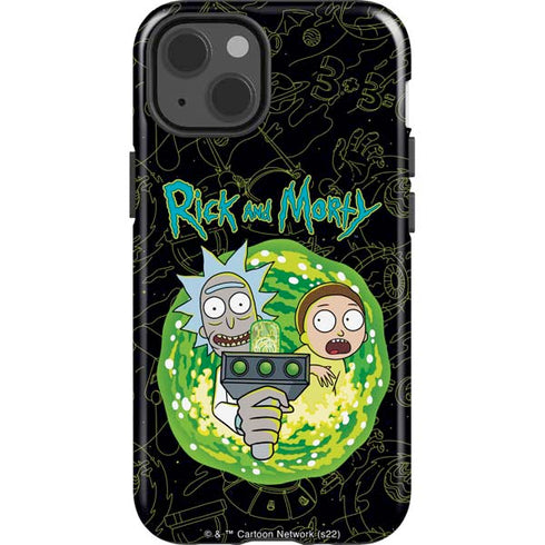 Adult Swim Rick and Morty Portal Travel iPhone 15 Impact Case