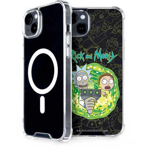 Adult Swim Rick and Morty Portal Travel iPhone 14 Plus MagSafe Case