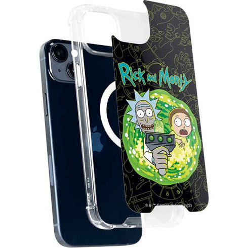 Adult Swim Rick and Morty Portal Travel iPhone 14 Plus MagSafe Case