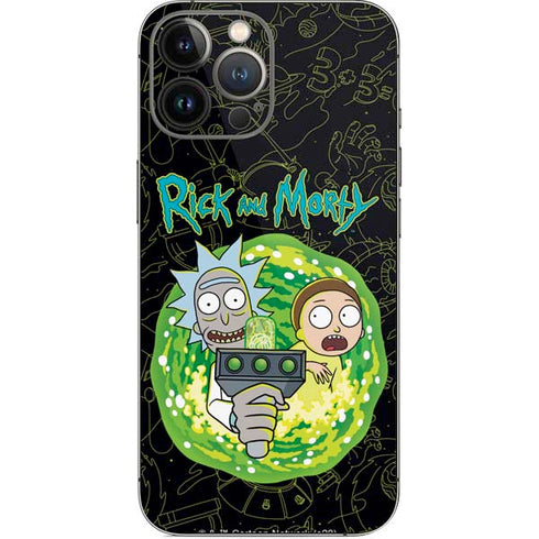 Adult Swim Rick and Morty Portal Travel iPhone 14 Pro Max Skin
