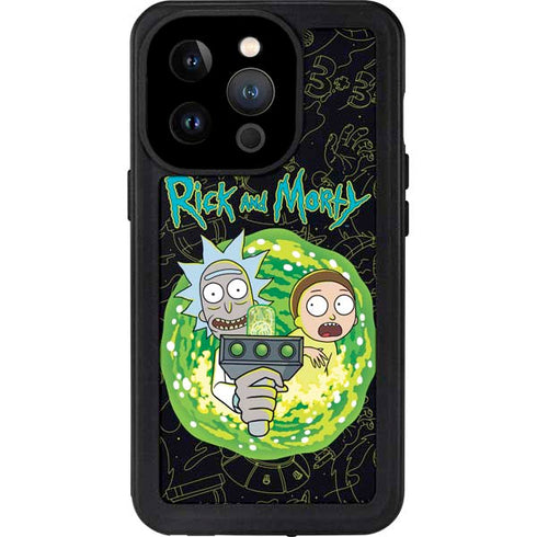 Adult Swim Rick and Morty Portal Travel iPhone 15 Pro Waterproof Case