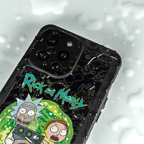 Adult Swim Rick and Morty Portal Travel iPhone 15 Pro Waterproof Case