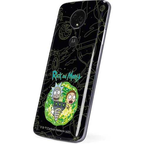Adult Swim Rick and Morty Portal Travel Moto E5 Plus Skin
