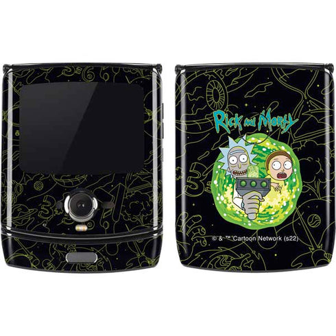 Adult Swim Rick and Morty Portal Travel Motorola RAZR Skin
