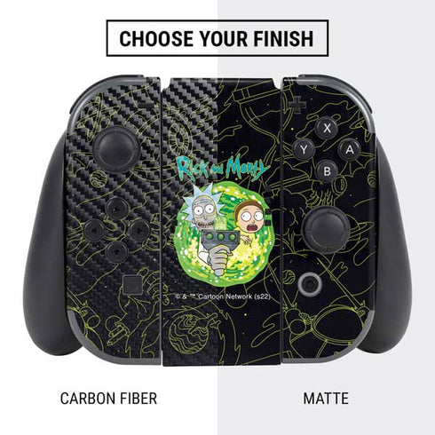 Adult Swim Rick and Morty Portal Travel Nintendo Switch Bundle Skin