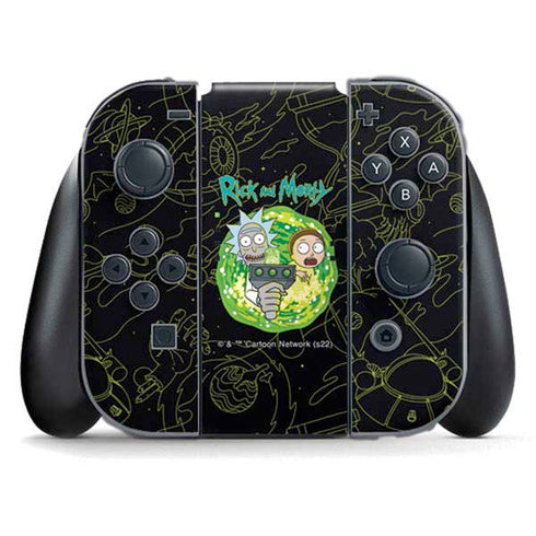 Adult Swim Rick and Morty Portal Travel Nintendo Switch (2017-2021) Joy-Con Controller Skin