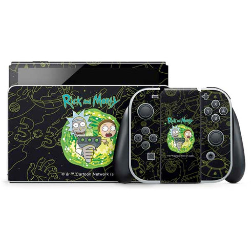 Adult Swim Rick and Morty Portal Travel Nintendo Switch OLED (2021) Skin