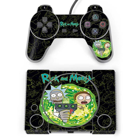 Adult Swim Rick and Morty Portal Travel PlayStation Classic Bundle Skin