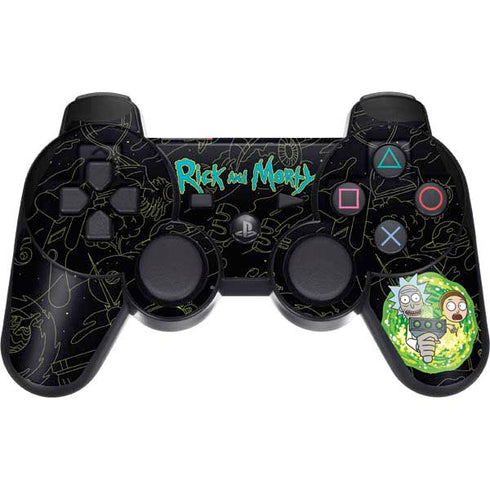 Adult Swim Rick and Morty Portal Travel PS3 Dual Shock wireless controller Skin