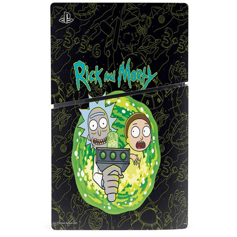 Adult Swim Rick and Morty Portal Travel PS5 Slim Disk Bundle Skin