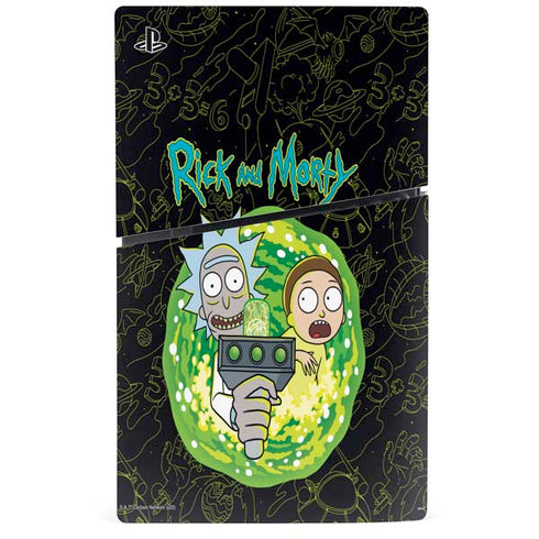 Adult Swim Rick and Morty Portal Travel PS5 Slim Digital Edition Bundle Skin