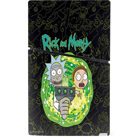 Adult Swim Rick and Morty Portal Travel PS5 Slim Digital Edition Bundle Skin