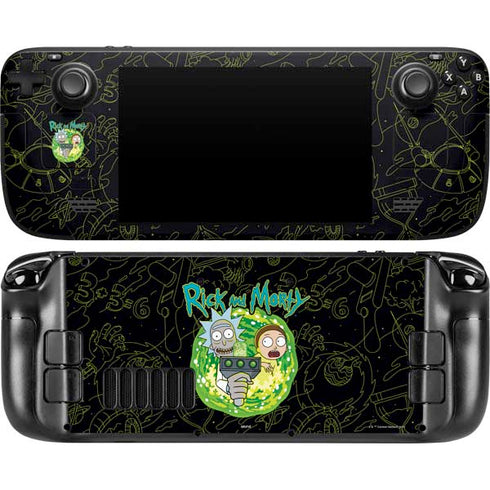 Adult Swim Rick and Morty Portal Travel Steam Deck Handheld Gaming Computer Skin