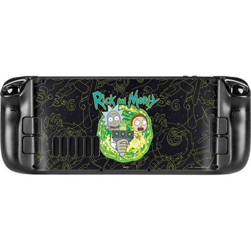 Adult Swim Rick and Morty Portal Travel Steam Deck Handheld Gaming Computer Skin