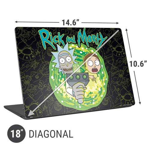 Adult Swim Rick and Morty Portal Travel Universal Laptop 18in (14.6 x 10.6in) Skin