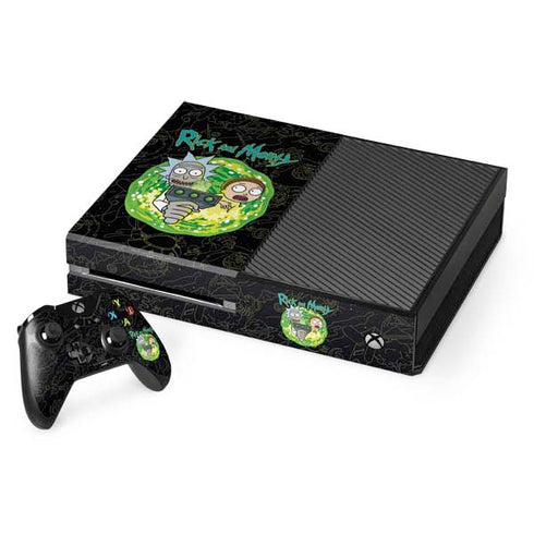 Adult Swim Rick and Morty Portal Travel Xbox One Console and Controller Bundle Skin