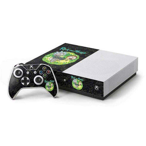 Adult Swim Rick and Morty Portal Travel Xbox One S Console and Controller Bundle Skin