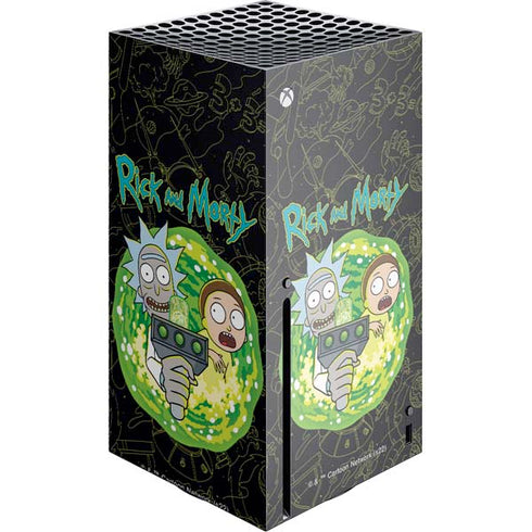 Adult Swim Rick and Morty Portal Travel Xbox Series X Console Skin