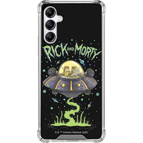 Adult Swim Rick and Morty Spaceship Galaxy A15 5G Clear Case