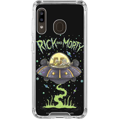 Adult Swim Rick and Morty Spaceship Galaxy A30 Clear Case
