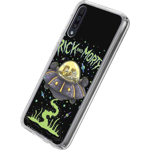 Adult Swim Rick and Morty Spaceship Galaxy A50 Clear Case