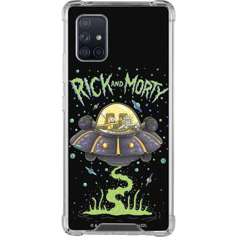 Adult Swim Rick and Morty Spaceship Galaxy A71 5G Clear Case