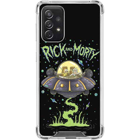Adult Swim Rick and Morty Spaceship Galaxy A72 5G Clear Case