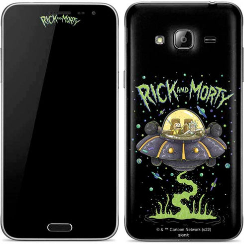 Adult Swim Rick and Morty Spaceship Galaxy J3 Skin