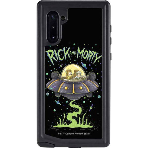 Adult Swim Rick and Morty Spaceship Galaxy Note 10 Waterproof Case