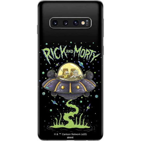 Adult Swim Rick and Morty Spaceship Galaxy S10 Skin