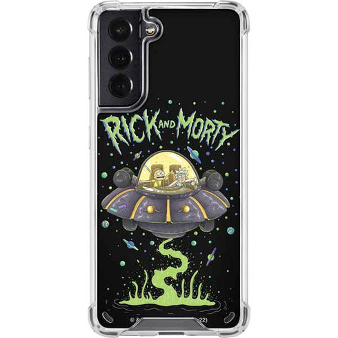 Adult Swim Rick and Morty Spaceship Galaxy S21 5G Clear Case