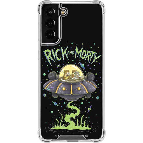 Adult Swim Rick and Morty Spaceship Galaxy S21 FE Clear Case