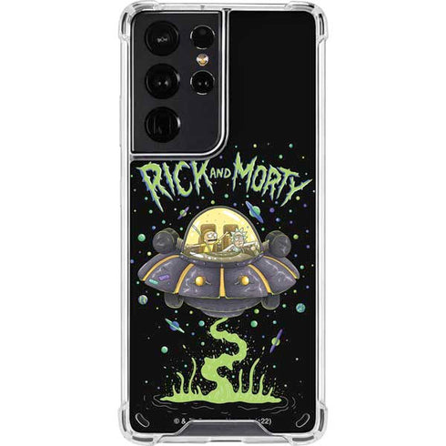 Adult Swim Rick and Morty Spaceship Galaxy S21 Ultra 5G Clear Case