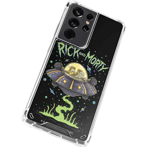 Adult Swim Rick and Morty Spaceship Galaxy S21 Ultra 5G Clear Case