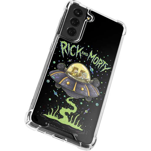 Adult Swim Rick and Morty Spaceship Galaxy S22 Plus Clear Case
