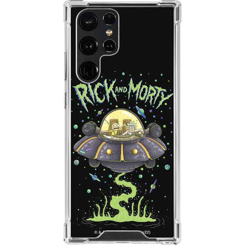Adult Swim Rick and Morty Spaceship Galaxy S22 Ultra Clear Case