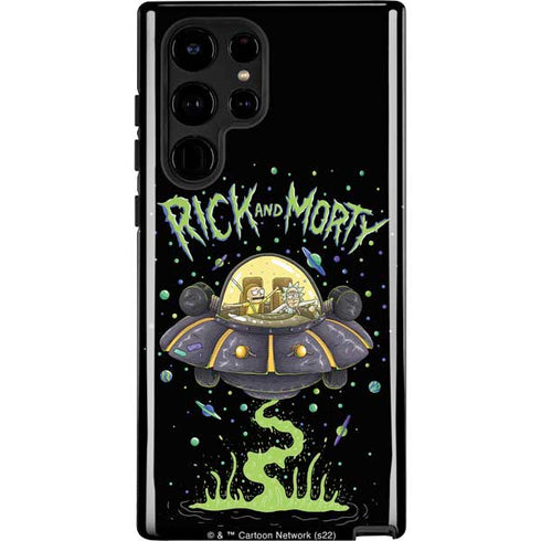 Adult Swim Rick and Morty Spaceship Galaxy S22 Ultra Pro Case