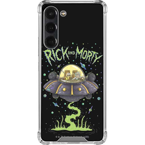 Adult Swim Rick and Morty Spaceship Galaxy S23 Plus Clear Case