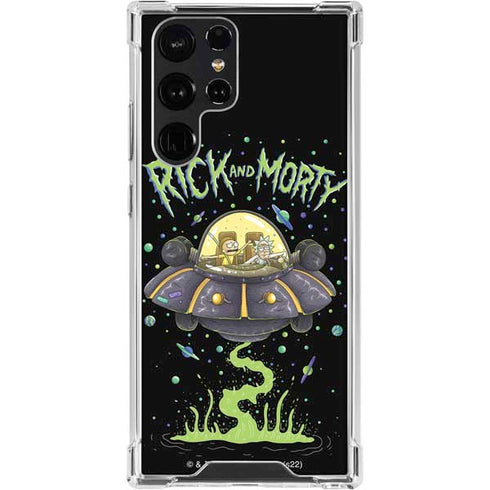 Adult Swim Rick and Morty Spaceship Galaxy S24 Ultra Clear Case