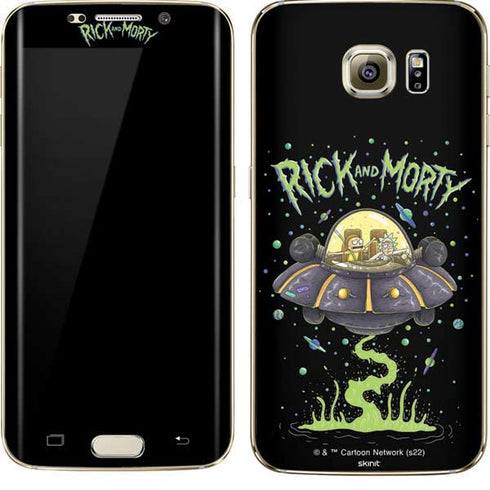 Adult Swim Rick and Morty Spaceship Galaxy S7 Edge Skin