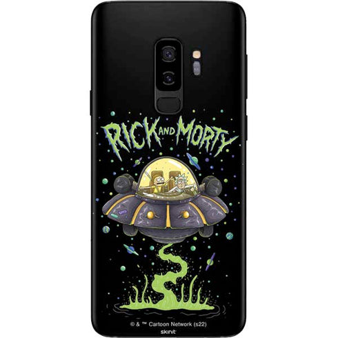 Adult Swim Rick and Morty Spaceship Galaxy S9 Plus Skin