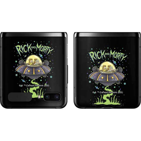 Adult Swim Rick and Morty Spaceship Galaxy Z Flip Skin