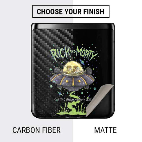 Adult Swim Rick and Morty Spaceship Galaxy Z Flip Skin