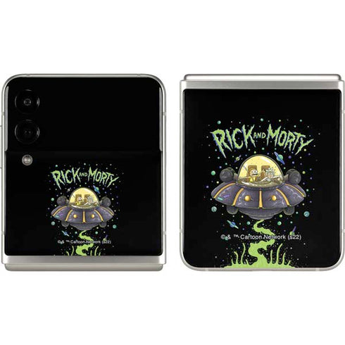 Adult Swim Rick and Morty Spaceship Galaxy Z Flip3 5G Skin