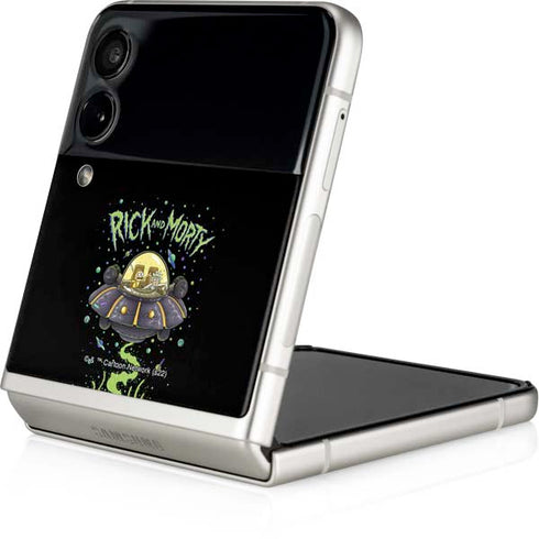 Adult Swim Rick and Morty Spaceship Galaxy Z Flip3 5G Skin