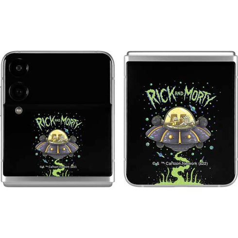 Adult Swim Rick and Morty Spaceship Galaxy Z Flip4 5G Skin